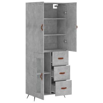 Stylish Highboard Concrete Grey - 69.5x34x180 cm | HipoMarket