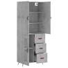 Stylish Highboard Concrete Grey - 69.5x34x180 cm | HipoMarket