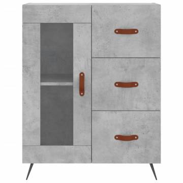 Stylish Highboard Concrete Grey - 69.5x34x180 cm | HipoMarket