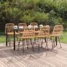 7 Piece Garden Dining Set Poly Rattan Colour brown Size 200 cm table length Number of 6 