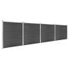 Fence Panel Set WPC Black 699x186 cm | Durable & Stylish