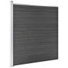 Fence Panel Set WPC Black 699x186 cm | Durable & Stylish