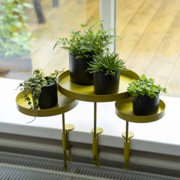 Esschert Design Gold Plant Tray with Clamp - Stylish & Functional