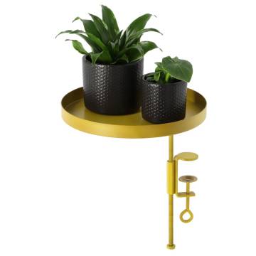 Esschert Design Gold Plant Tray with Clamp - Stylish & Functional