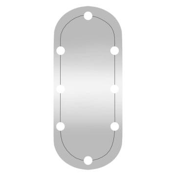 Wall Mirror with LED Lights - 30x70 cm Oval Design