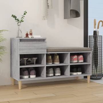 Shoe Cabinet Grey Sonoma - Stylish Storage Solution