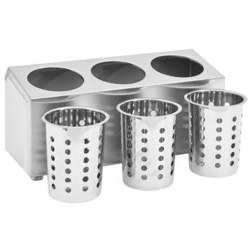 Stainless Steel Cutlery Holder - 3 Grids | HipoMarket