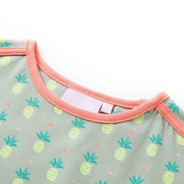 Stylish Kids' Dress Old Mint with Pineapple Print | HipoMarket