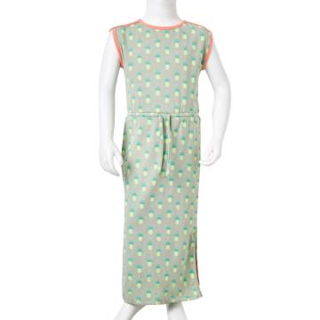 Stylish Kids' Dress Old Mint with Pineapple Print | HipoMarket