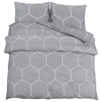 Grey Duvet Cover Set 155x220 cm Cotton - Soft & Elegant