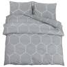 Grey Duvet Cover Set 155x220 cm Cotton - Soft & Elegant