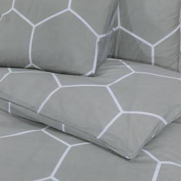 Grey Duvet Cover Set 155x220 cm Cotton - Soft & Elegant