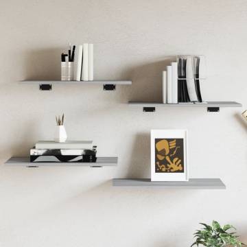 Wall Shelves Set - Grey Sonoma, 4 pcs | Stylish Storage Solution