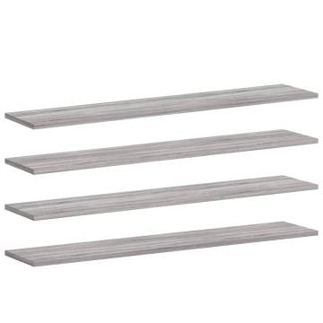 Wall Shelves 4 pcs Grey Sonoma - Engineered Wood Storage Solution