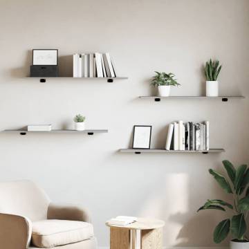 Wall Shelves 4 pcs Grey Sonoma - Engineered Wood Storage Solution