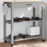 Kitchen Trolley MONZA 84x40x90 cm Solid Wood Pine Colour grey Size 84 x 40 x 90 cm 