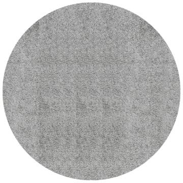 Shaggy Rug PAMPLONA Modern Grey Ø 280 cm for Cozy Interiors