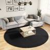 Shaggy Rug PAMPLONA High Pile Modern Black Ø 240 cm Colour black Size Ø 240 cm 