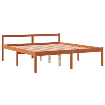 Bed Frame Wax Brown 160x200 cm - Solid Pine Wood | HipoMarket