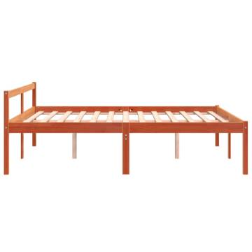 Bed Frame Wax Brown 160x200 cm - Solid Pine Wood | HipoMarket