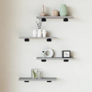 Wall Shelves 4 pcs Grey Sonoma - Durable Engineered Wood