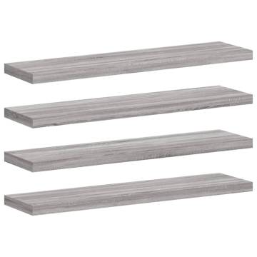 Wall Shelves 4 pcs Grey Sonoma - Durable Engineered Wood