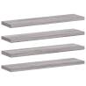 Wall Shelves 4 pcs Grey Sonoma - Durable Engineered Wood