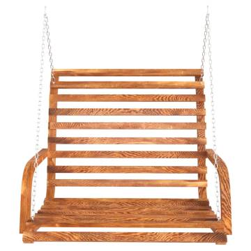 Solid Bent Wood Swing Bench with Teak Finish - 126x63 cm