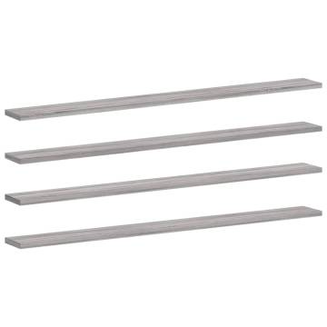 Grey Sonoma Wall Shelves - 4 Pcs | Durable & Stylish