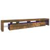 Stylish TV Cabinet with LED Lights - Smoked Oak Design