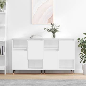 Stylish 2 pcs White Engineered Wood Sideboards - HipoMarket