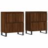 2 pcs Brown Oak Engineered Wood Sideboards - Timeless Storage