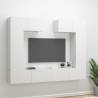 6 Piece TV Cabinet Set High Gloss White Engineered Wood Colour high gloss white Size 100 x 30 x 30 cm Quantity in Package 6 