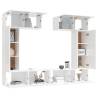 6 Piece High Gloss White TV Cabinet Set | Stylish & Functional