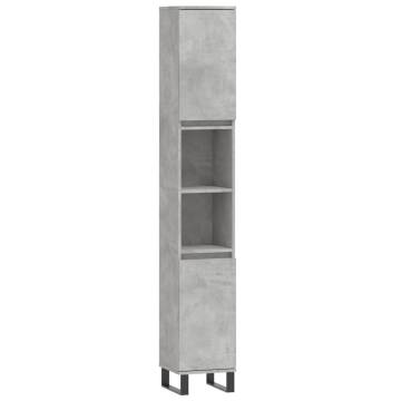 3 Piece Bathroom Furniture Set - Concrete Grey Stylish Storage