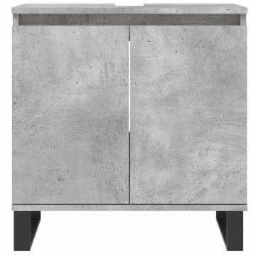 3 Piece Bathroom Furniture Set - Concrete Grey Stylish Storage