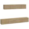 4 Piece TV Cabinet Set - Sonoma Oak Engineered Wood