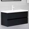 Sink Cabinet Black 90x38.5x45 cm Engineered Wood Colour black Size 90 x 38.5 x 45 cm Number of 1 Number of Pieces 