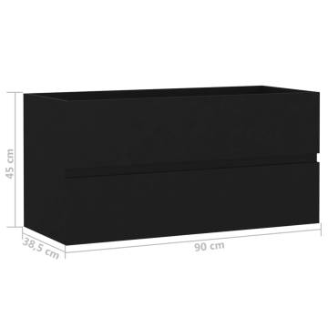 Sink Cabinet Black 90x38.5x45 cm - Stylish Storage Solution