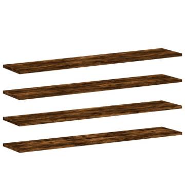 Wall Shelves 4 pcs Smoked Oak - Durable & Stylish Storage