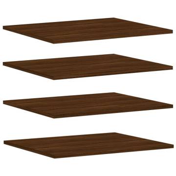 Brown Oak Wall Shelves Set of 4 - Stylish Storage Solution