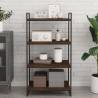 Brown Oak Wall Shelves Set of 4 - Stylish Storage Solution