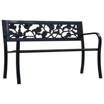 Garden Bench 125 cm Black Steel | Stylish Outdoor Seating