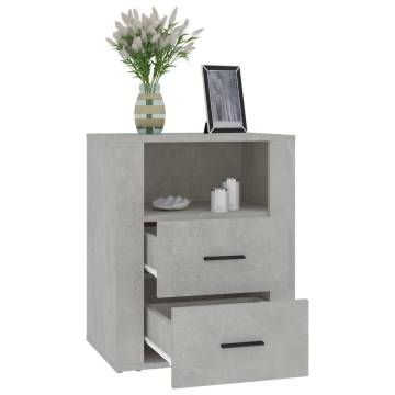 Stylish Concrete Grey Bedside Cabinet - 50x36x60 cm