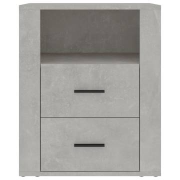 Stylish Concrete Grey Bedside Cabinet - 50x36x60 cm