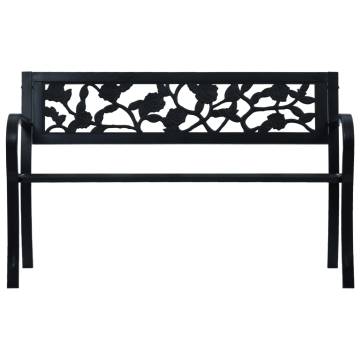 Garden Bench 125 cm Black Steel | Stylish Outdoor Seating