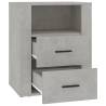 Stylish Concrete Grey Bedside Cabinet - 50x36x60 cm