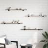 Smoked Oak Wall Shelves - 4 pcs - Stylish Storage Solution