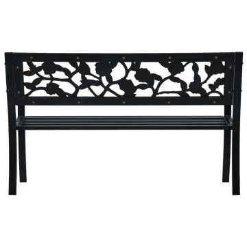 Garden Bench 125 cm Black Steel | Stylish Outdoor Seating