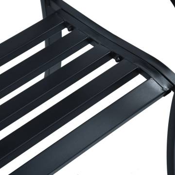 Garden Bench 125 cm Black Steel | Stylish Outdoor Seating